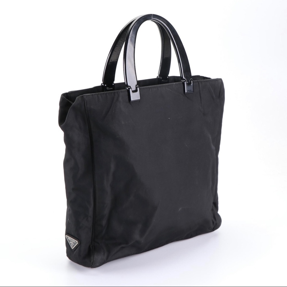 Prada Top Handle Tote in Black Nylon
